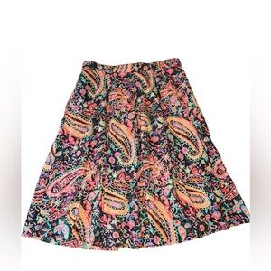 Gitano Vintage Colorful Paisley Plated A Line Skirt Plus Size